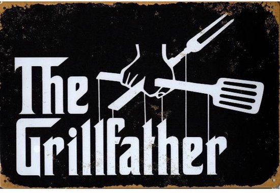 Wandbord Tuin Man Cave Barbecue - The Grillfather BBQ Vader