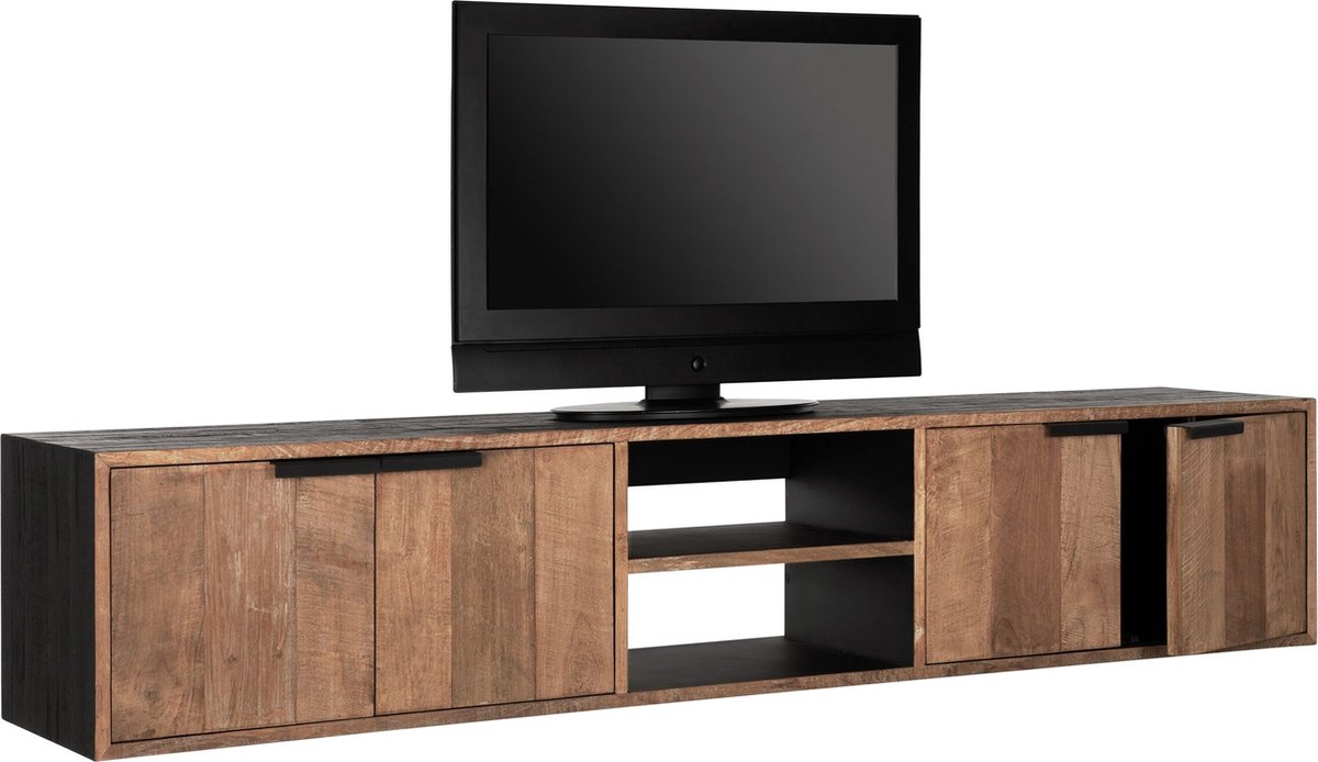 DTP Home Cosmo No.1 Large zwevend tv meubel teakhout – 205x40x40 cm