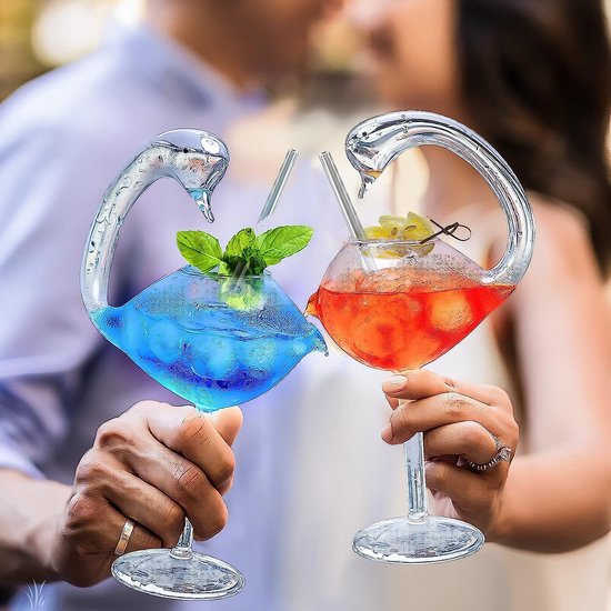 verres à cocktail, 180 ml, cygne Martini, ensemble à cocktail, verres à vin  uniques