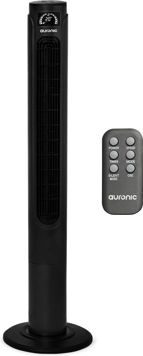 Auronic Torenventilator - Staande Ventilator met Afstandsbediening - Timer - 55W - 45dB - 118cm - Zwart