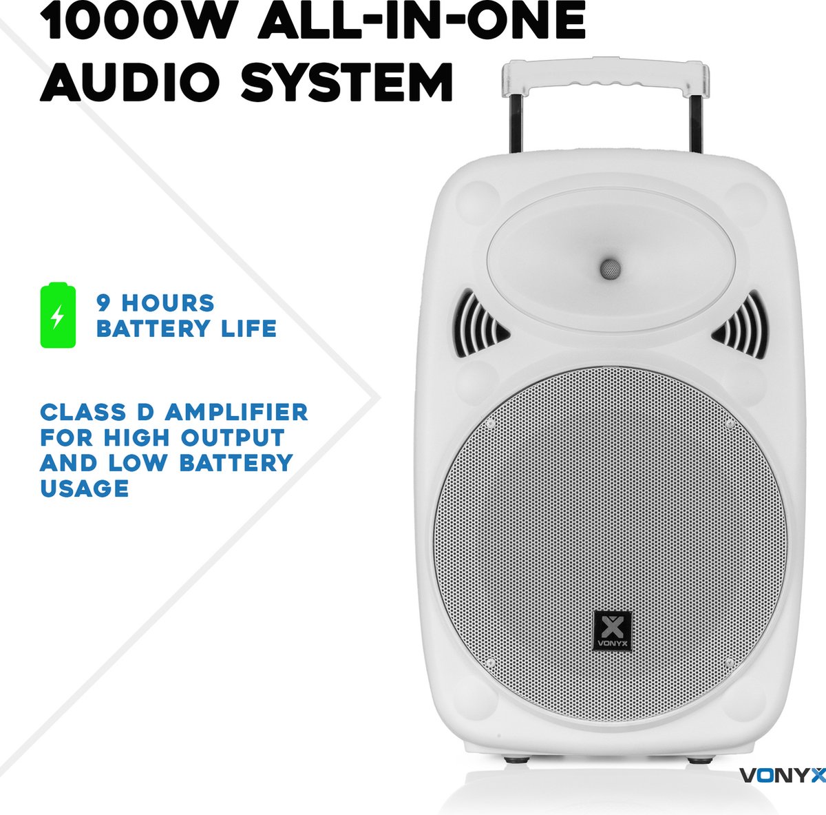 Système de sonorisation mobile - Vonyx Verve46 - Enceinte Bluetooth avec  deux