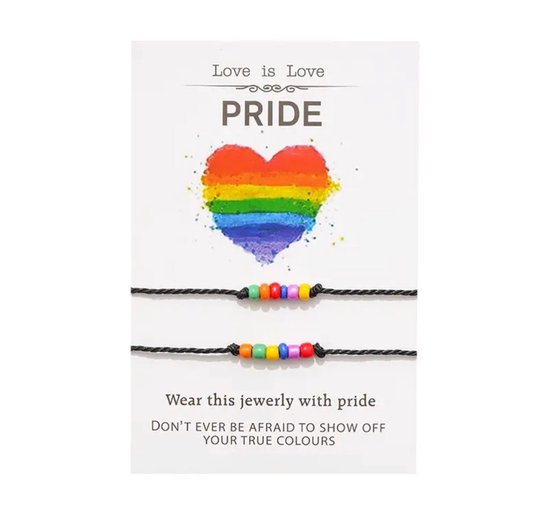 Akyol - Pride Armband – Regenboog – 2 stuks - Pride armband - pride – Armband - transgender armband - transgender cadeau Gay - lesbian - trans - cadeau - kado - geschenk - verjaardag - feestdag – gelijk – lgbt