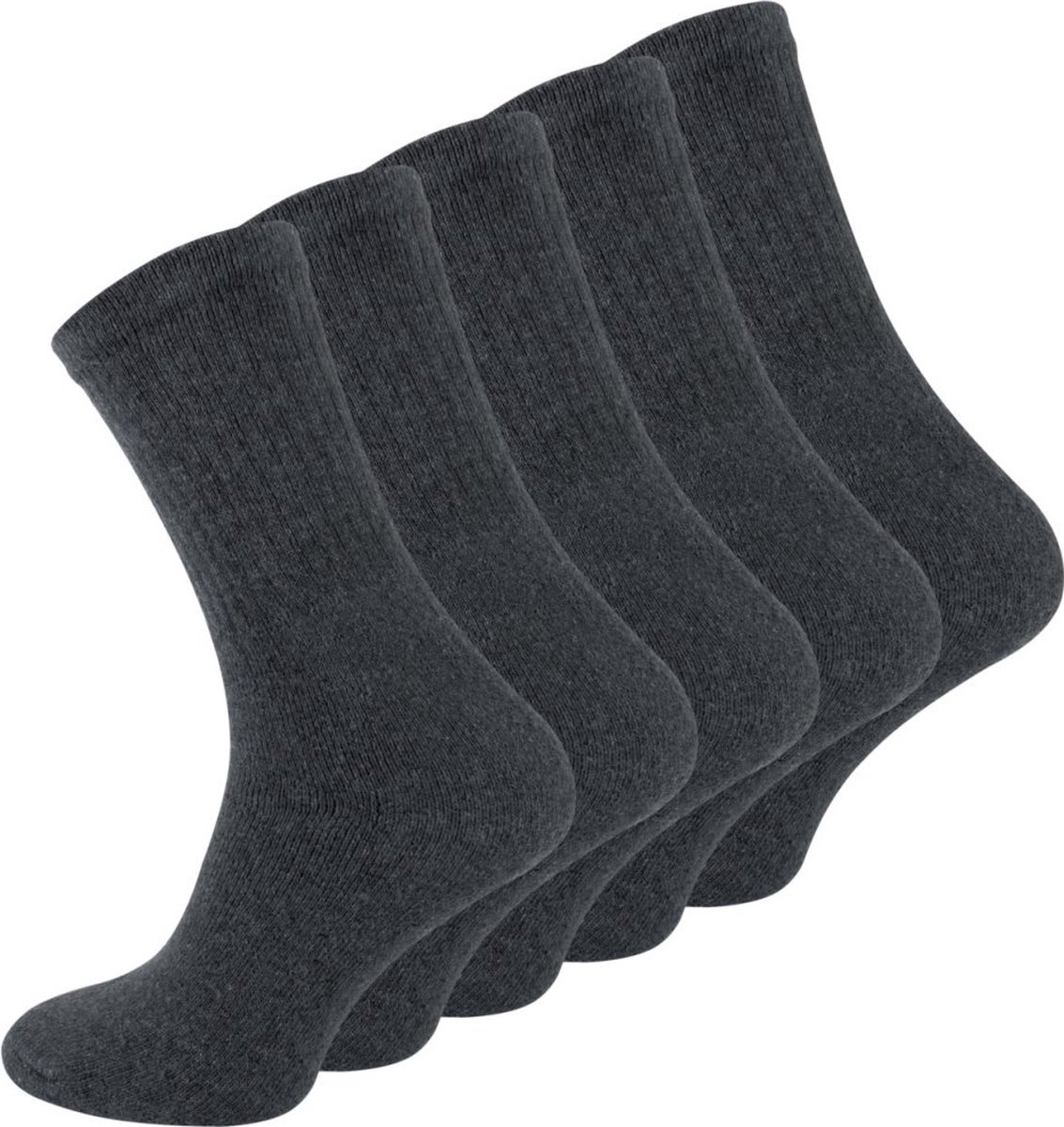 5-pack duurzame werksokken donkergrijs maat 43-46 60% katoen, 30% polyester,10% polyacryl