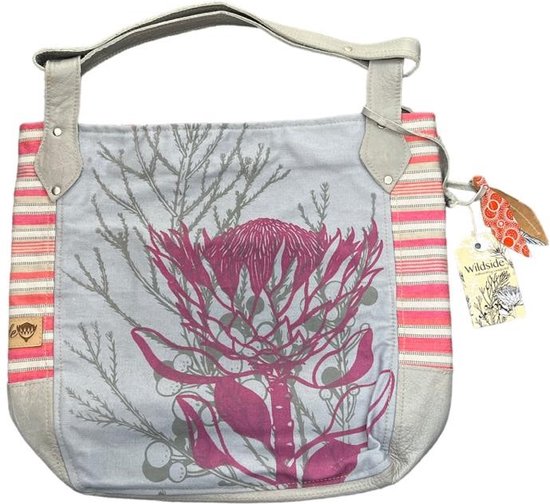 FairByGaya African bag pink medium 42x33cm - Handtas - Handgemaakt