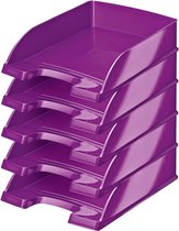 Corbeille à courrier Leitz WOW Plus A4 violet - 5 pièces