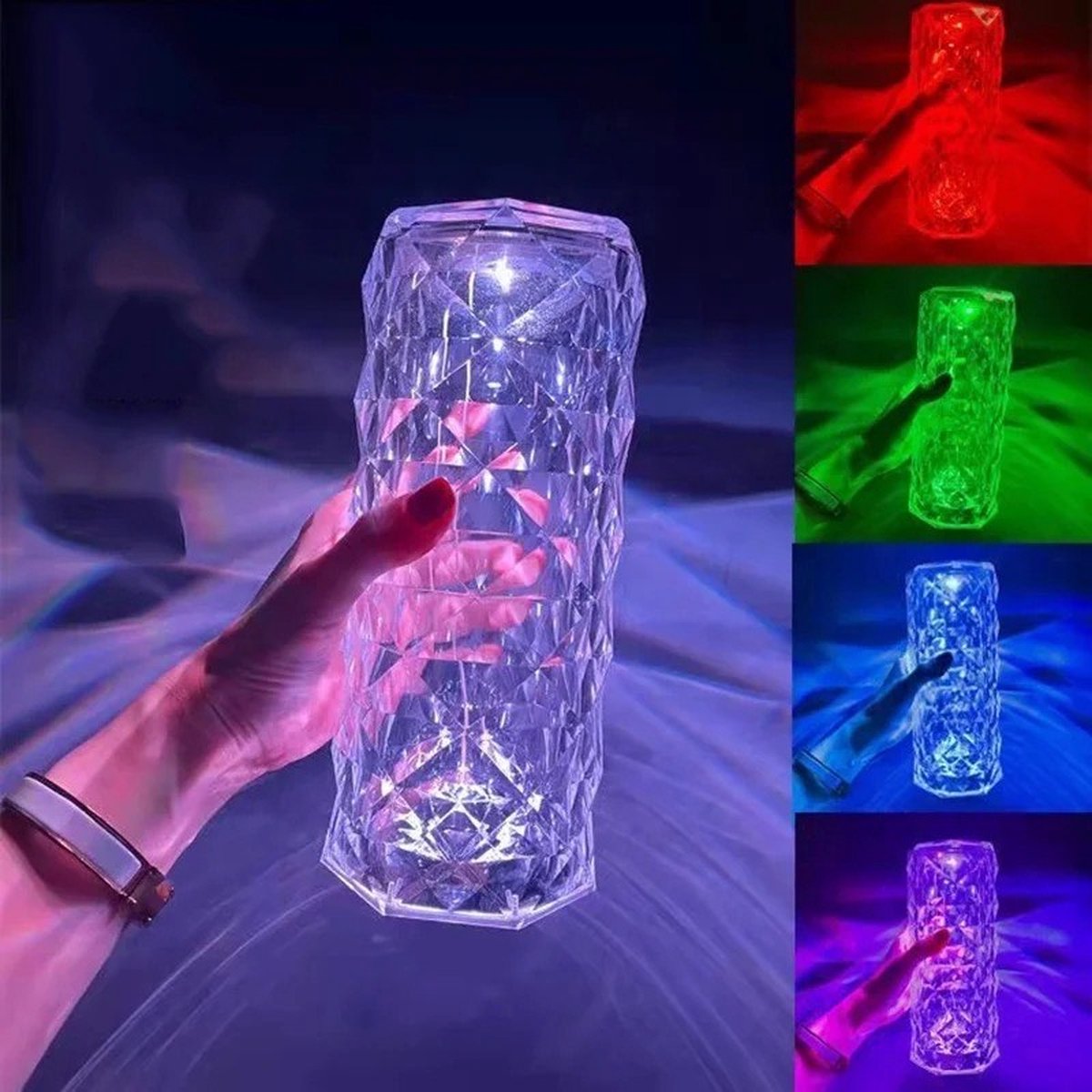 Nina's Giftshop® Kristallen Nachtlamp - 16 Kleuren LED - Sfeerverlichting - Cadeau voor Haar - Verjaardag - Kerstcadeau
