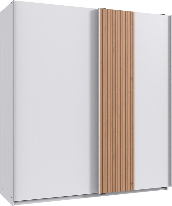Woonexpress Kledingkast Zurich - Spaanplaat - Wit - 180x198x65 cm (BxHxD)