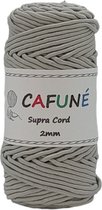 Cafuné Macrame koord - 2 mm - Licht grijs - 70m - 100gr- buiskoord - haken - breien - weven
