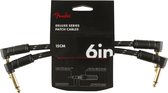 Fender Deluxe Series Instrument Cable 150mm (Black Tweed) - Patchkabel