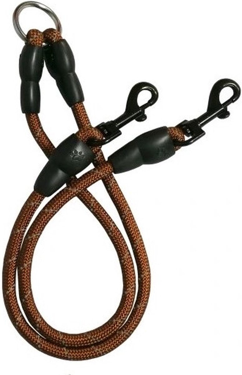 Nobleza Splitter - hondenriem dubbel - hondenriemsplitter - twee honden aanlijnen - Bruin