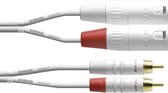 Cordial 2 x RCA/2 x XLR, 3 m, 2 x RCA, Femelle, 2 x XLR (3-pin), Mâle, 3 m, Blanc