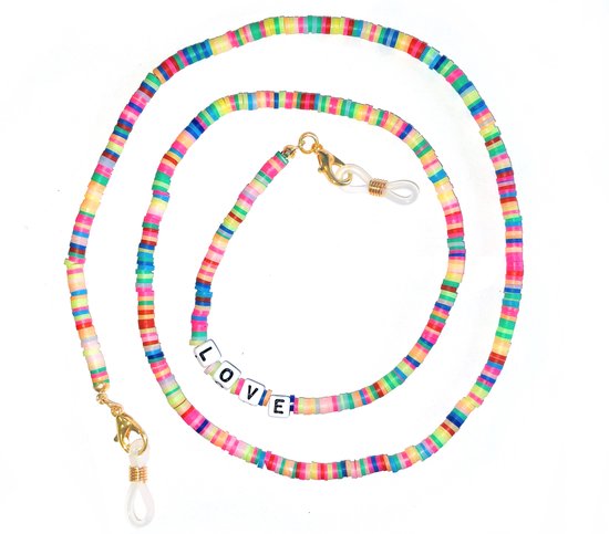 Zonnebril Ketting LOVE - Rainbow | 70 cm | Brillenkoord Bijoux / Polyemeer | Fashion Favorite
