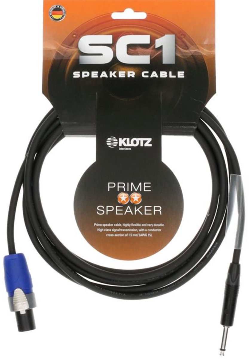 Klotz SC1-SP02SW Speakerkabel 2 m - Luidsprekerkabel