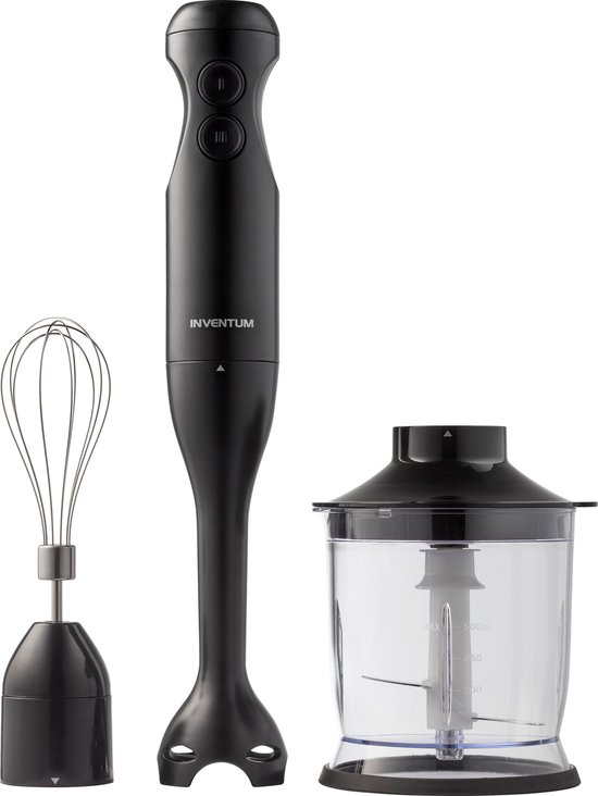 Inventum MX350B - Staafmixer set - Hakmolen - Garde - 350W - 2 snelheden - Zwart
