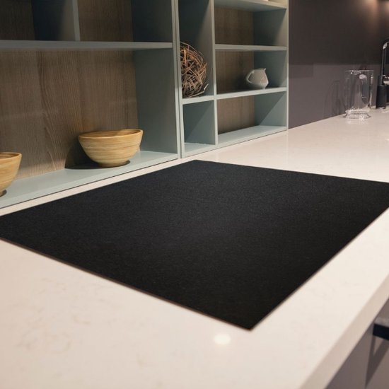 Inductiebeschermer zwart | 60 x 52 cm | Keukendecoratie | Bescherm mat | Inductie afdekplaat