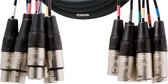 Cordial 5m 8x XLR 5m 8 x XLR (3 broches) 8 x XLR (3 broches) Câble audio Zwart, Argent