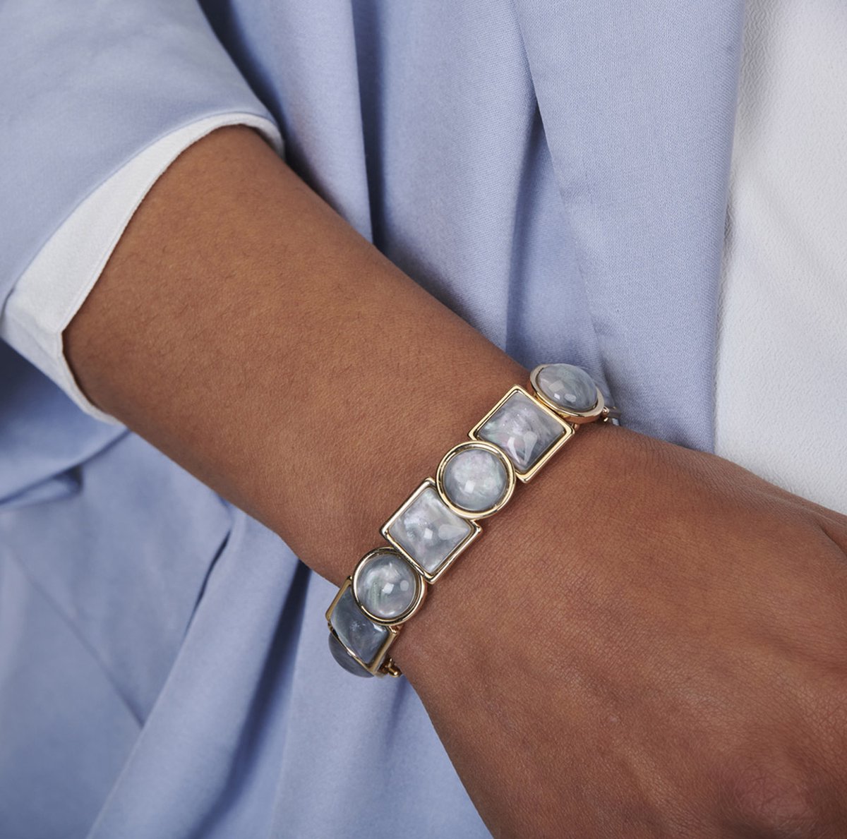 Les Cordes - Armband - KIEL (AB) - Kleur Grijs - Metaal - Sieraad Dames - Juwelen - Minimalistische armbanden