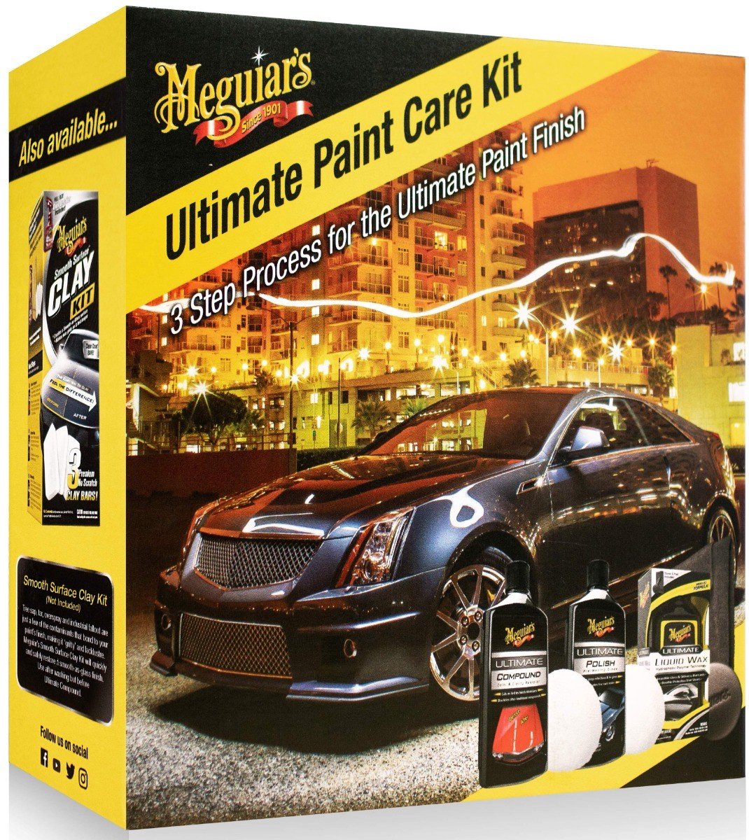 Meguiar’s Ultimate Paint Care Kit – 3-Stappen Lakherstel Set – Inclusief Compound, Polish & Liquid Wax – Spiegelglans & Hydrofobische Bescherming – foto 3