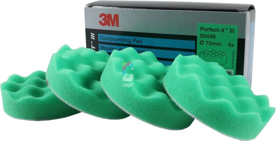 Foto: 3m 50499 perfect it iii wafelpads groen 75mm medium 4 stuks