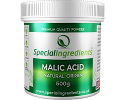 Appelzuur (Malic Acid) Poeder - 500 g - Food Grade - Appel Zuur - Krachtige Zuurteregelaar - Moderne Gastronomie - Moleculair Koken - Hersluitbare Pot - Recycled Plastic