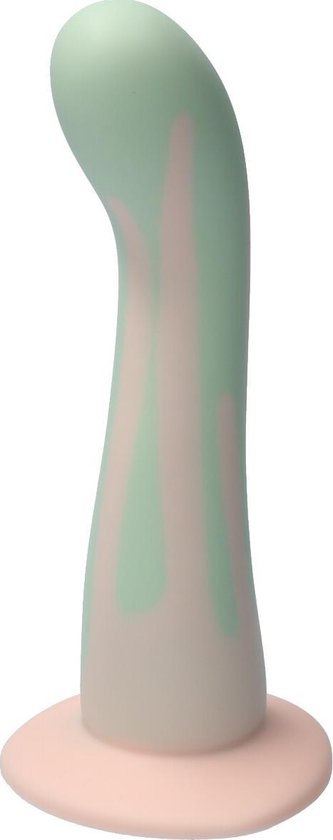 Ylva & Dite - Swan - G-spot en silicone / gode anal - Fabriqué en Hollande - Vert pastel / Orange pastel