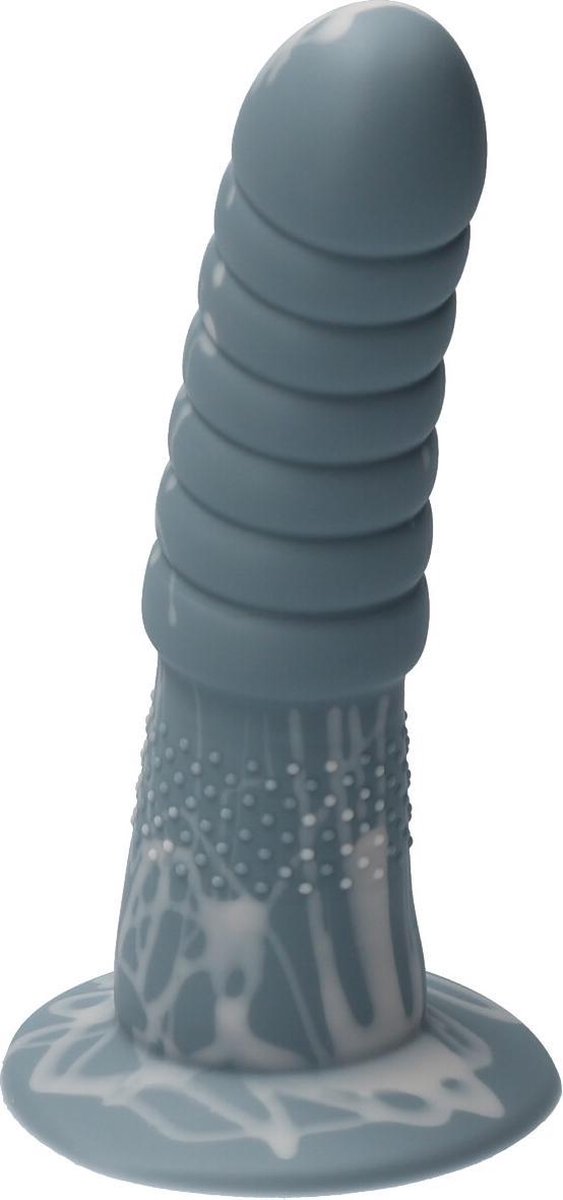 Goedkoopste Ylva & Dite - Aria - Siliconen Anale / Vaginale dildo - Made in Holland - Drup Grijs / Pastel Oranje