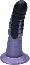 Ylva & Dite - Aria - Siliconen Anale / Vaginale dildo - Made in Holland - Drup Zwart Metallic / Violet Metallic