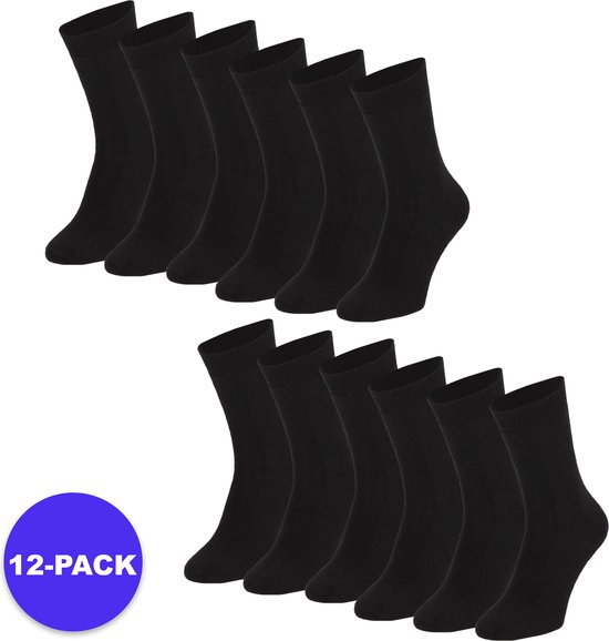 Apollo (Sports) - Thermo sokken unisex - Zwart - Maat 43/46 - 12-Pack - Voordeelpakket