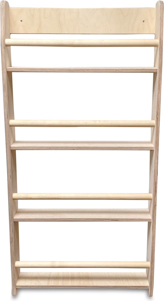 Montessori boekenrek kinderkamer | 4 planken - blank | toddie.nl