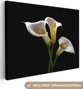 Canvas Schilderij Planten - Bloemen - Wit - Natuur - Botanisch - 40x30 cm - Wanddecoratie