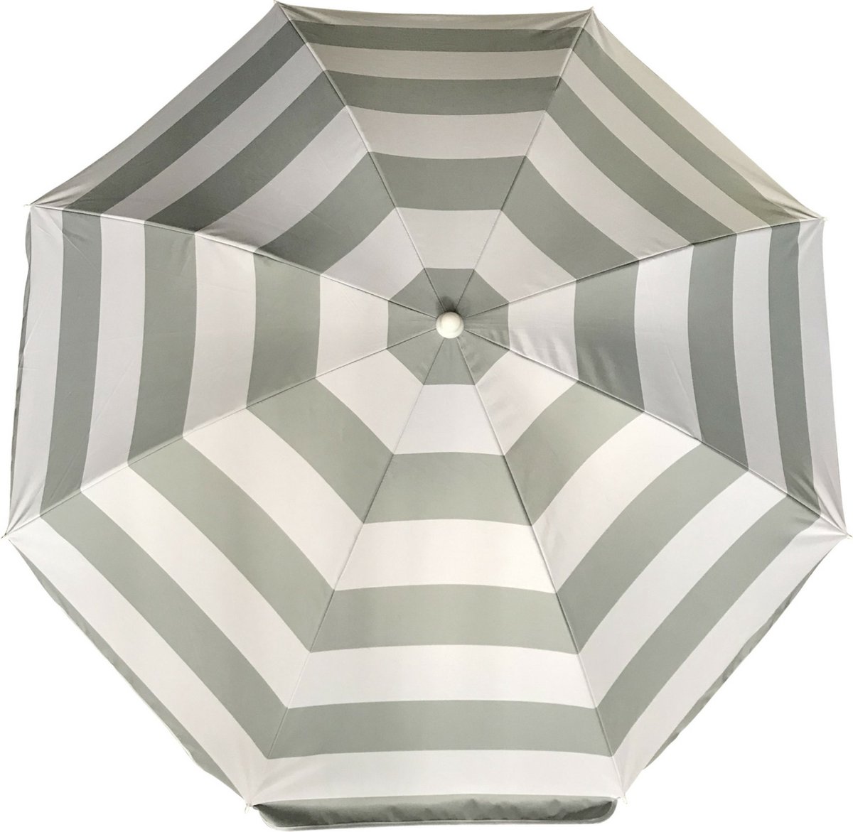 Parasol - zilver/wit - gestreept - D140 cm - UV-bescherming - incl. draagtas