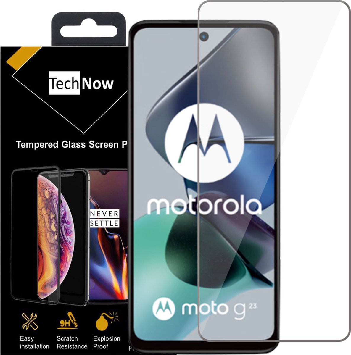 Screenprotector geschikt voor Motorola Moto G13 / G23 – Gehard Glas - Proteqt+