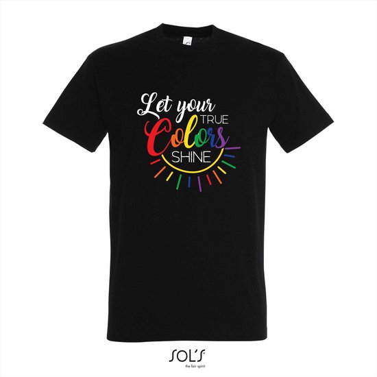 T-shirt Laissez briller vos vraies couleurs - T-shirt manches courtes - noir - 12 ans