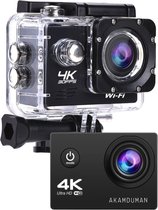 Bol.com Akamduman® Action Camera 4K 16mp 30 fps - Actie camera - Gopro - Vlog camera - Dashcam - Onderwatercamera Wifi camera - ... aanbieding