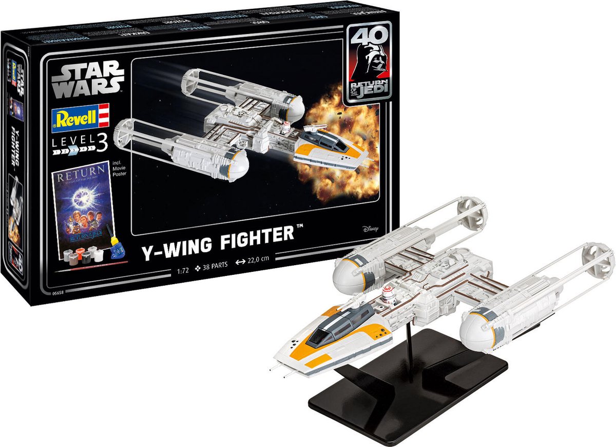 1:72 Revell 05658 Y-wing Fighter - Star Wars - Geschenkset Plastic Modelbouwpakket