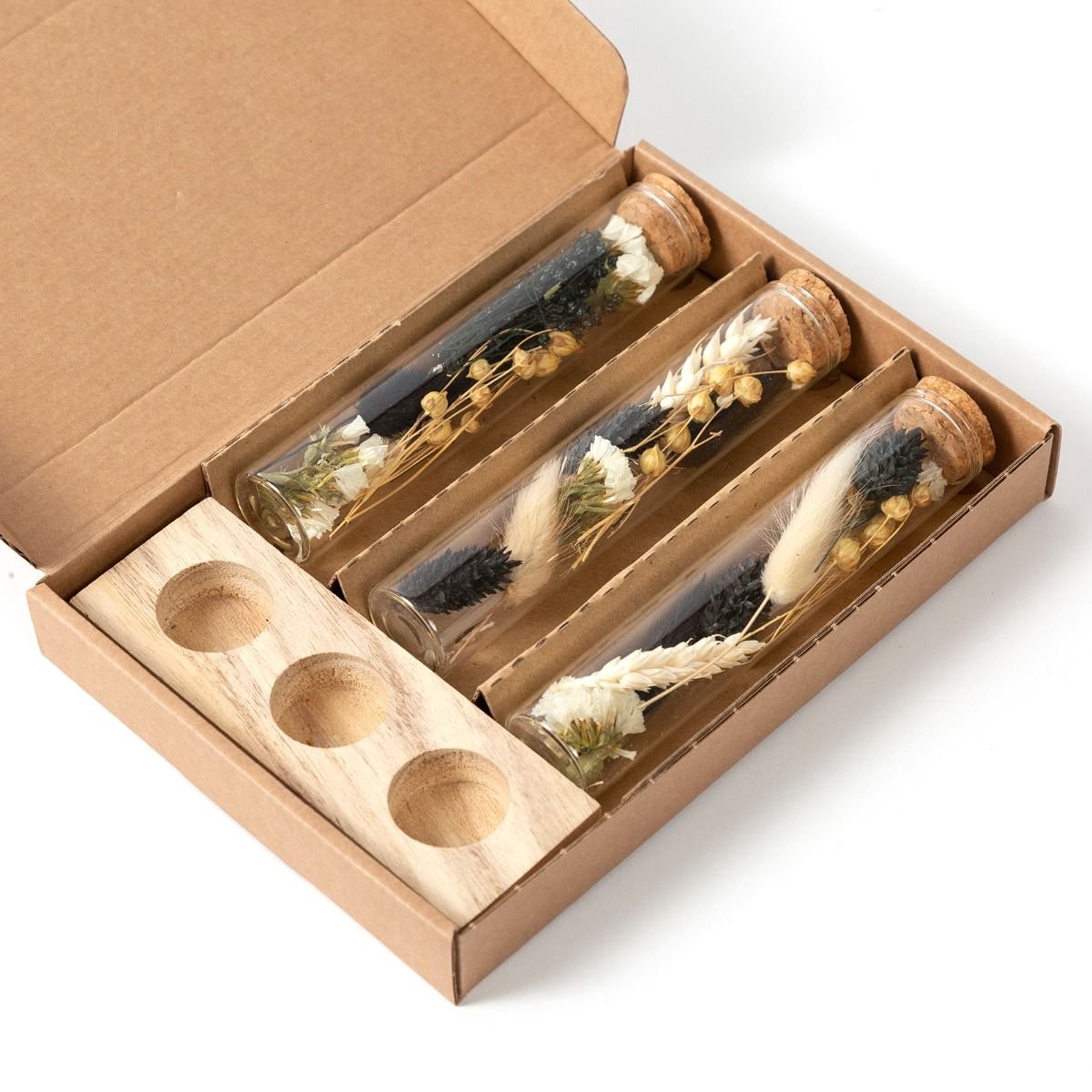 BloomGift | Droogbloemen | Brievenbus cadeaus | Message in a Bottle Black & White