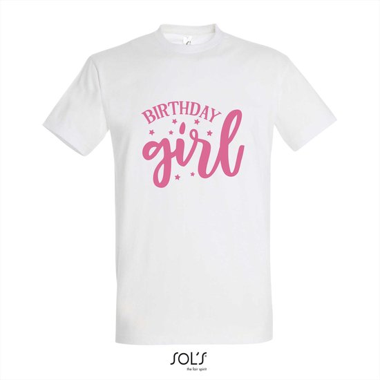 T-shirt Birthday girl - T-shirt korte mouw - Wit - 6 jaar