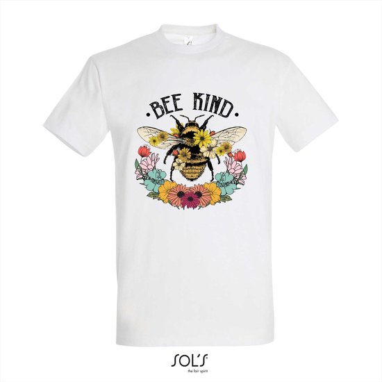 T-shirt Bee Kind - T-shirt korte mouw - Wit - 12 jaar