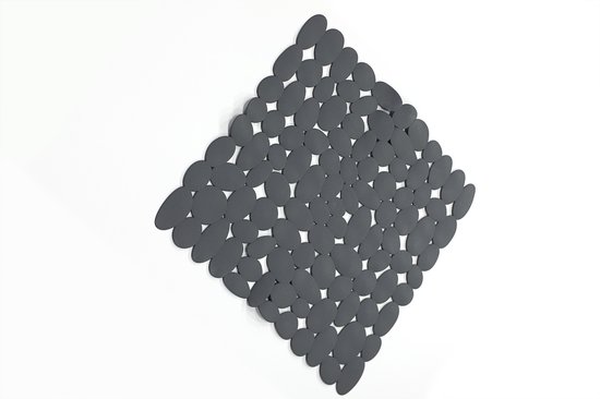 Wicotex Douchemat- antislip- stones zwart 53x53cm
