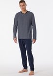Schiesser Schiesser Pyjama Long grey melange 181172 56/XXL