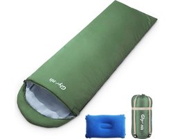 Slaapzak Deken slaapzak Ultralichte kleine warme zomerslaapzak 210x75 cm voor outdoor camping hood wandelen met opblaasbaar kussen en compressiezak