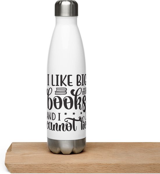 Roestvrij stalen waterfles - I like big books - 500ml