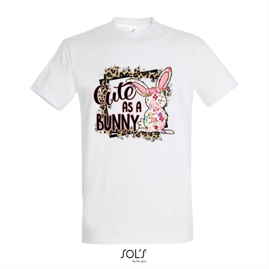 T-shirt Cute as a bunny - T-shirt korte mouw - Wit - 12 jaar