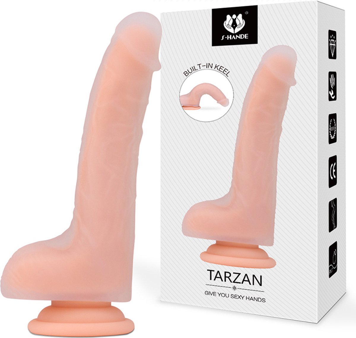 TARZAN - Realistische dildo met zuignap - Dubbellaagse siliconen dildo foto