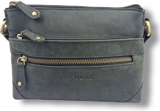 Dos Mor Natura Leder crossbody tas Zwart Small Hoge