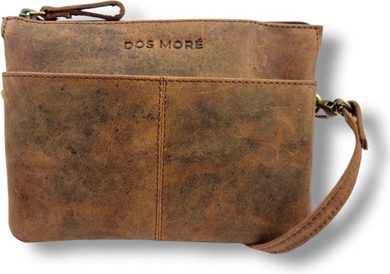 Dos Moré - Natura - Buffelleer crossbody tas Bruin - Crossbody tas dames - Schoudertas dames crossbody tas - Tassen dames - Dames tassen schoudertas - Dames tas