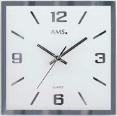 AMS 9324 - Klok - Vierkant - Glas - 27x27 cm - Wit
