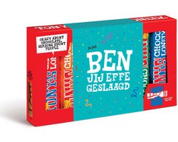 Tony's Chocolonely Geslaagd Chocolade Proeverijtje Geschenkdoos Verjaardag Cadeau Vrouw of Man 6 Fairtrade Chocola Repen 288 gram Geschenkset voor Man en Vrouw