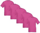 Fruit of the Loom - 5 stuks Valueweight T-shirts Ronde Hals - Fuchsia - XXL