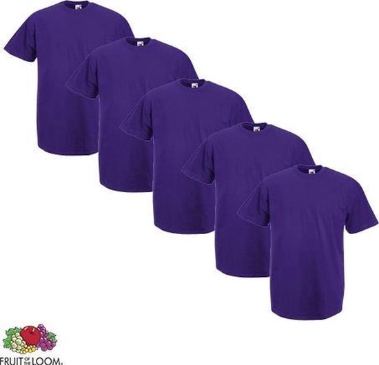 Fruit of the Loom - 5 stuks Valueweight T-shirts Ronde Hals - Heather Paars - S